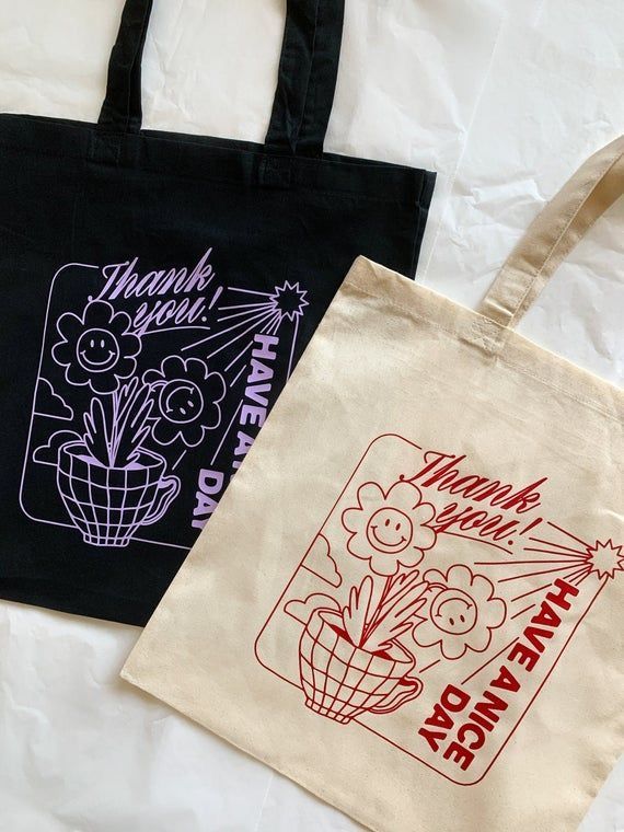 Thank You Graphic Printed Tote Bag