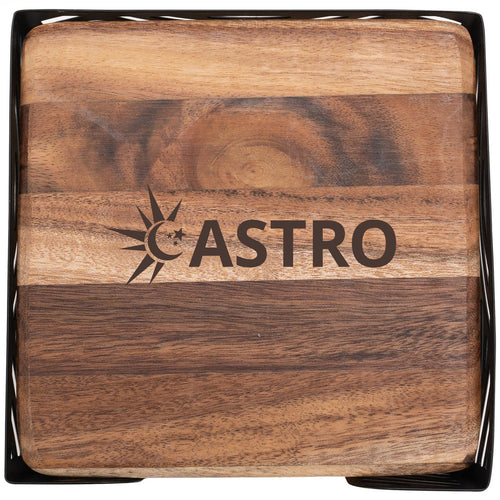 Acacia Wood Square Coaster Set