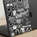 Black & White Stickers Pack, 20pcs