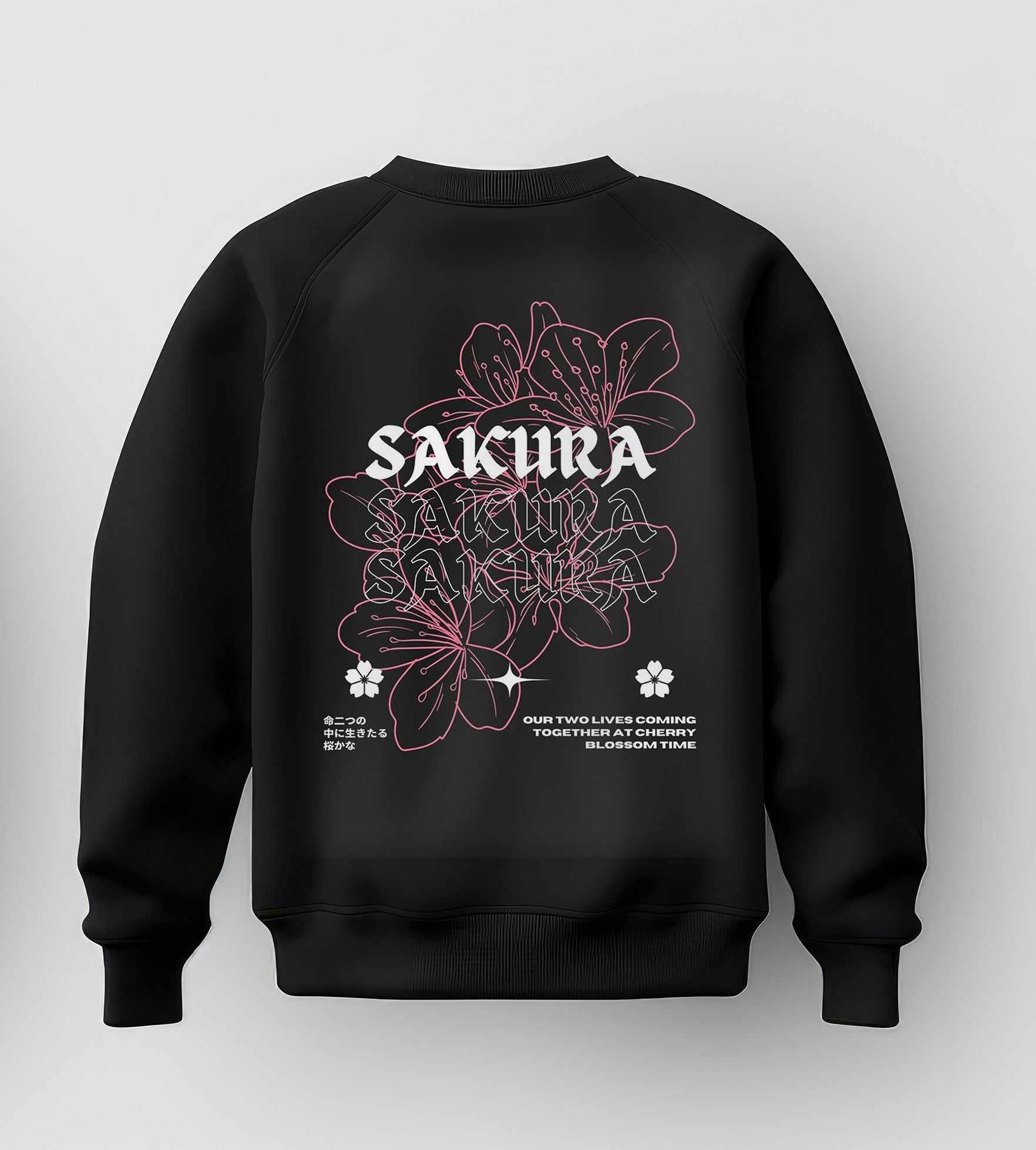 Sakura Cherry Blossoms Japan Black - Sweatshirt, Tshirt, Hoodie