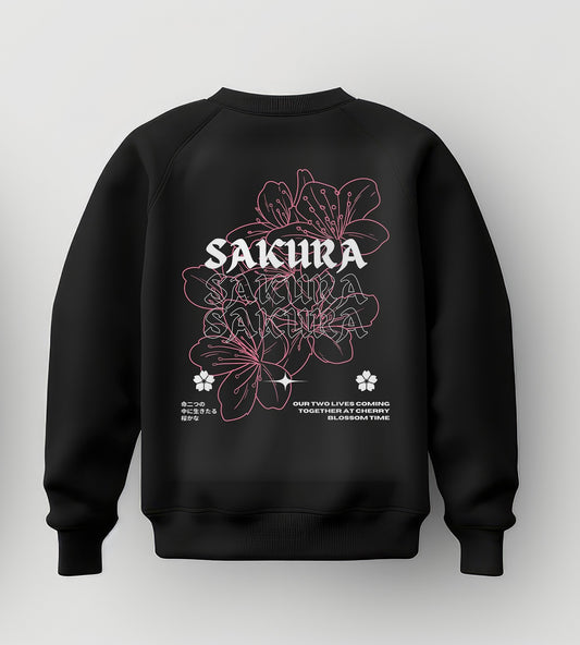 Sakura Cherry Blossoms Japan Black - Sweatshirt, Tshirt, Hoodie