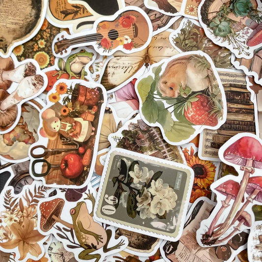 Aesthetic Stickers, Retro Fairy Stickers, Boho Stickers, Nature Stickers, Artistic Stickers pack of 30