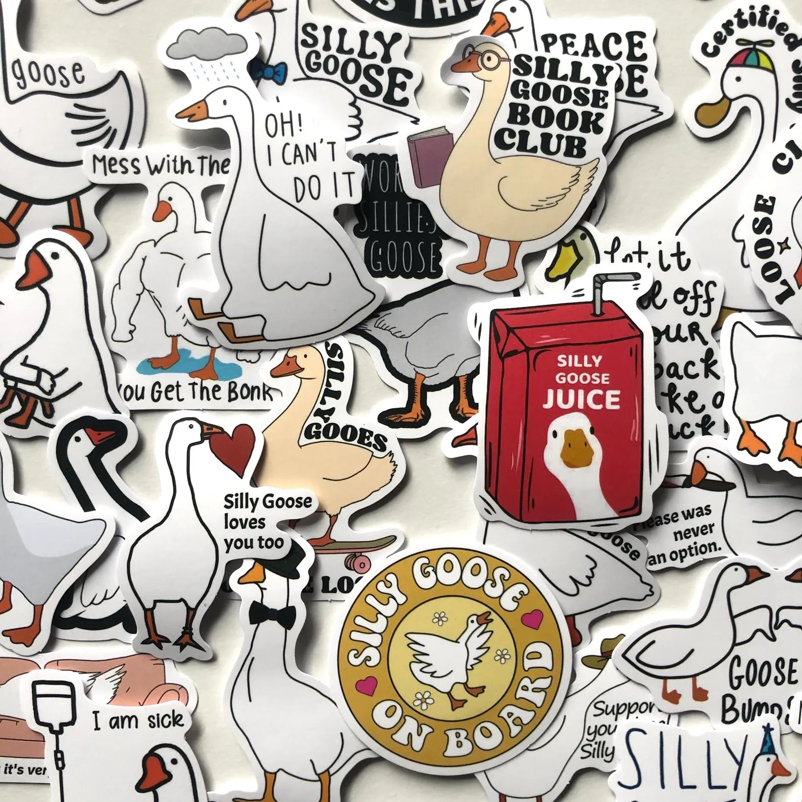 Silly Goose Stickers, Pack of 20